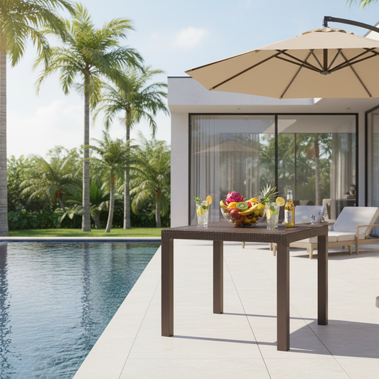 Cedarattan Dining Table Dark Brown - Premium Outdoor Furniture UAE | Dubai Abu Dhabi Sharjah