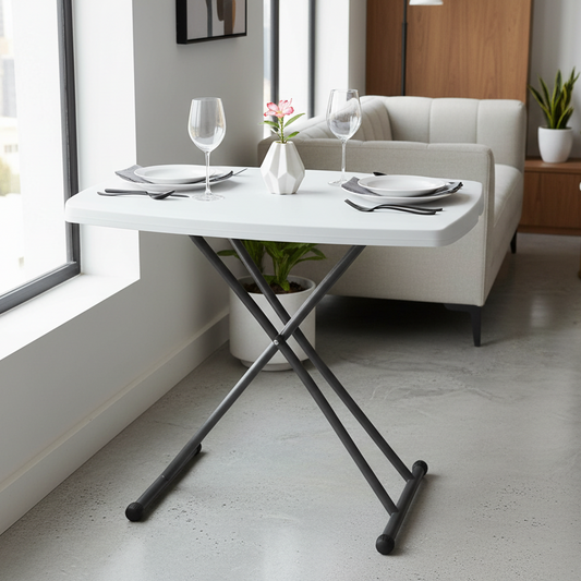 Adjustable Folding Picnic Table UAE | White Steel Legs | Dubai Abu Dhabi Sharjah