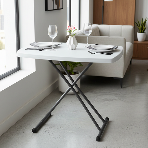 Adjustable Folding Picnic Table UAE | White Steel Legs | Dubai Abu Dhabi Sharjah