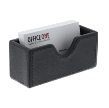 Premium Business Card Holder Dubai UAE - Konrad S. PU Leather Black