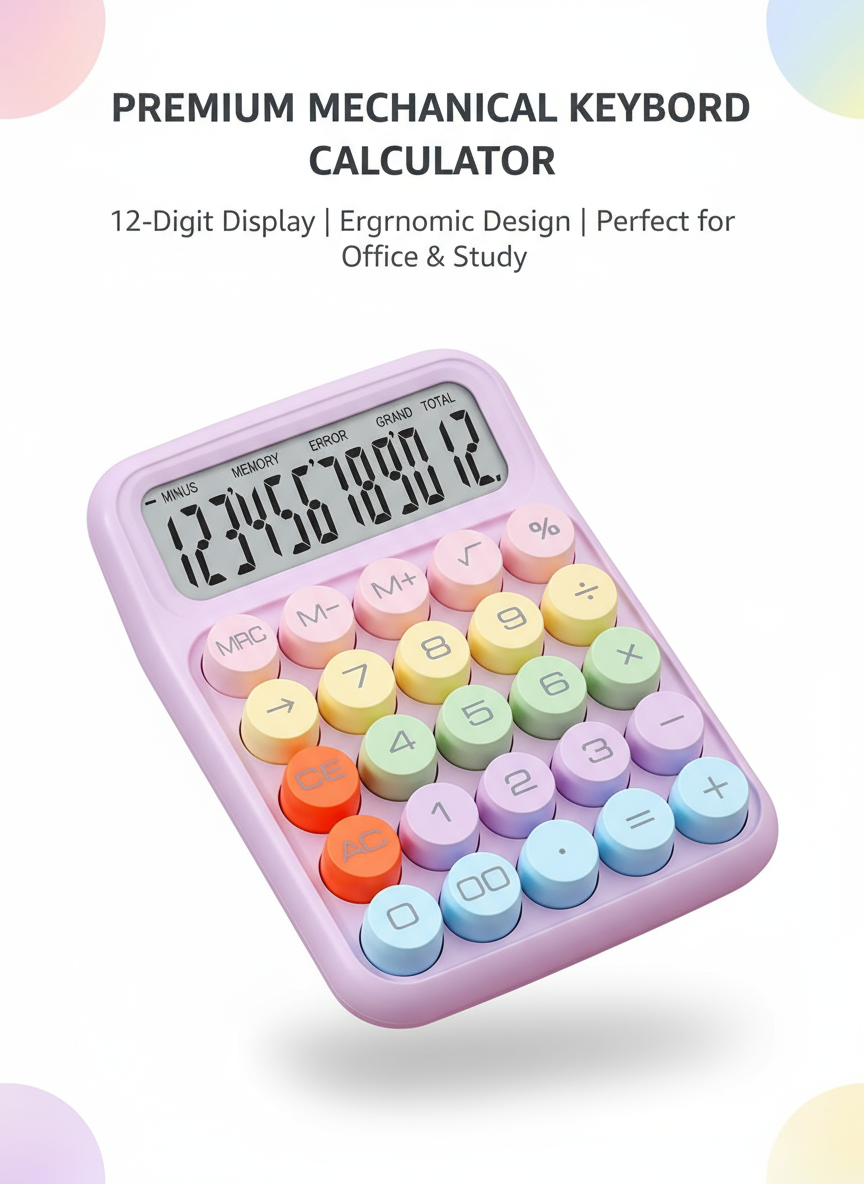 Scientific Calculator with Mechanical Keyboard - Desktop Calculator for Office, School & Home UAE | Purple