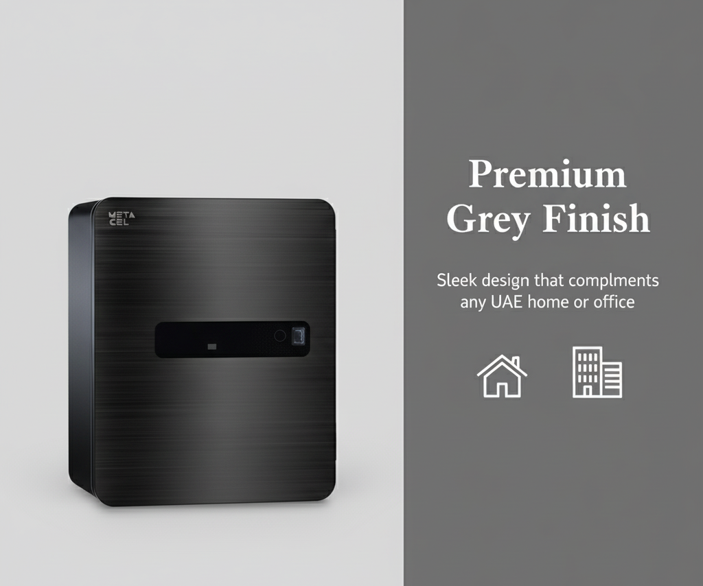 METACEL Fire Resistant Safe MC-040PR Grey - Digital Lock & Fingerprint - UAE Delivery