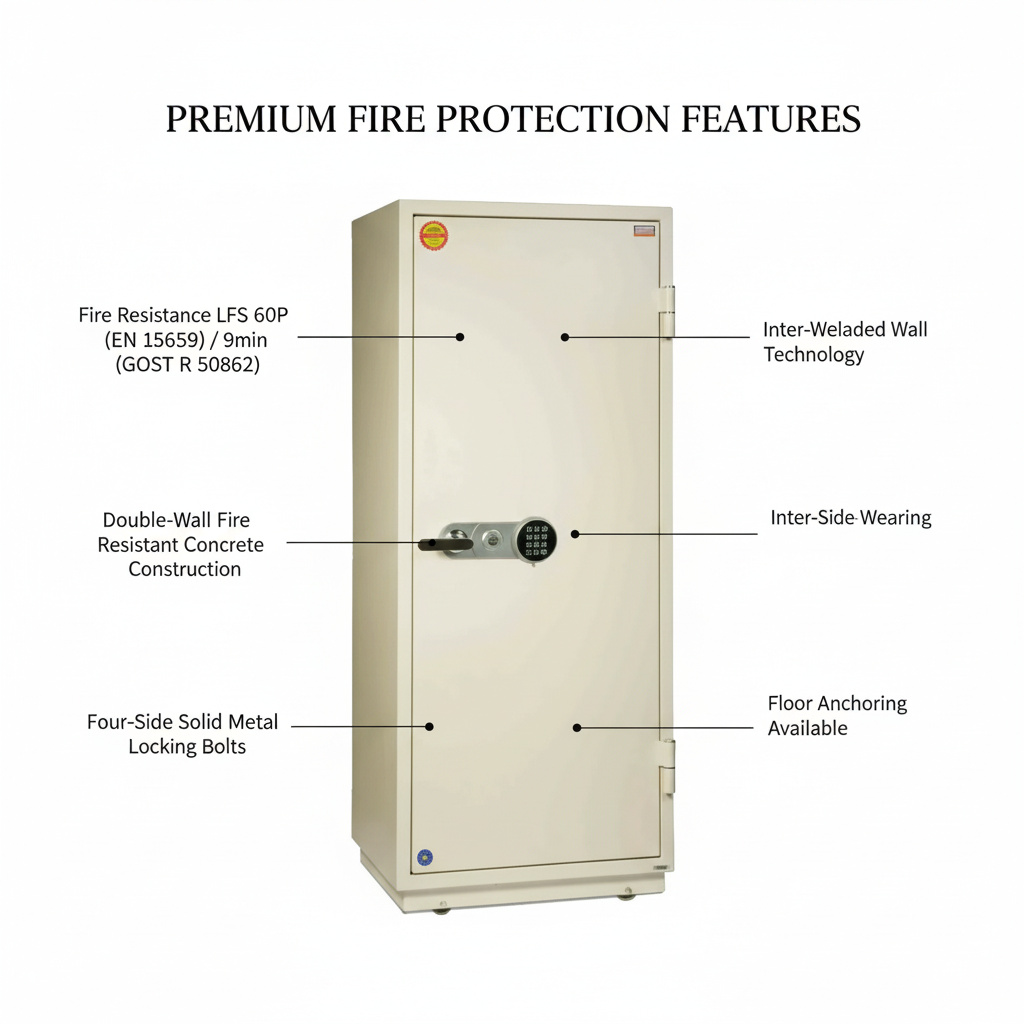 Valberg FRS-165 EL Fire-Resistant Safe – White, Digital + Key Lock System