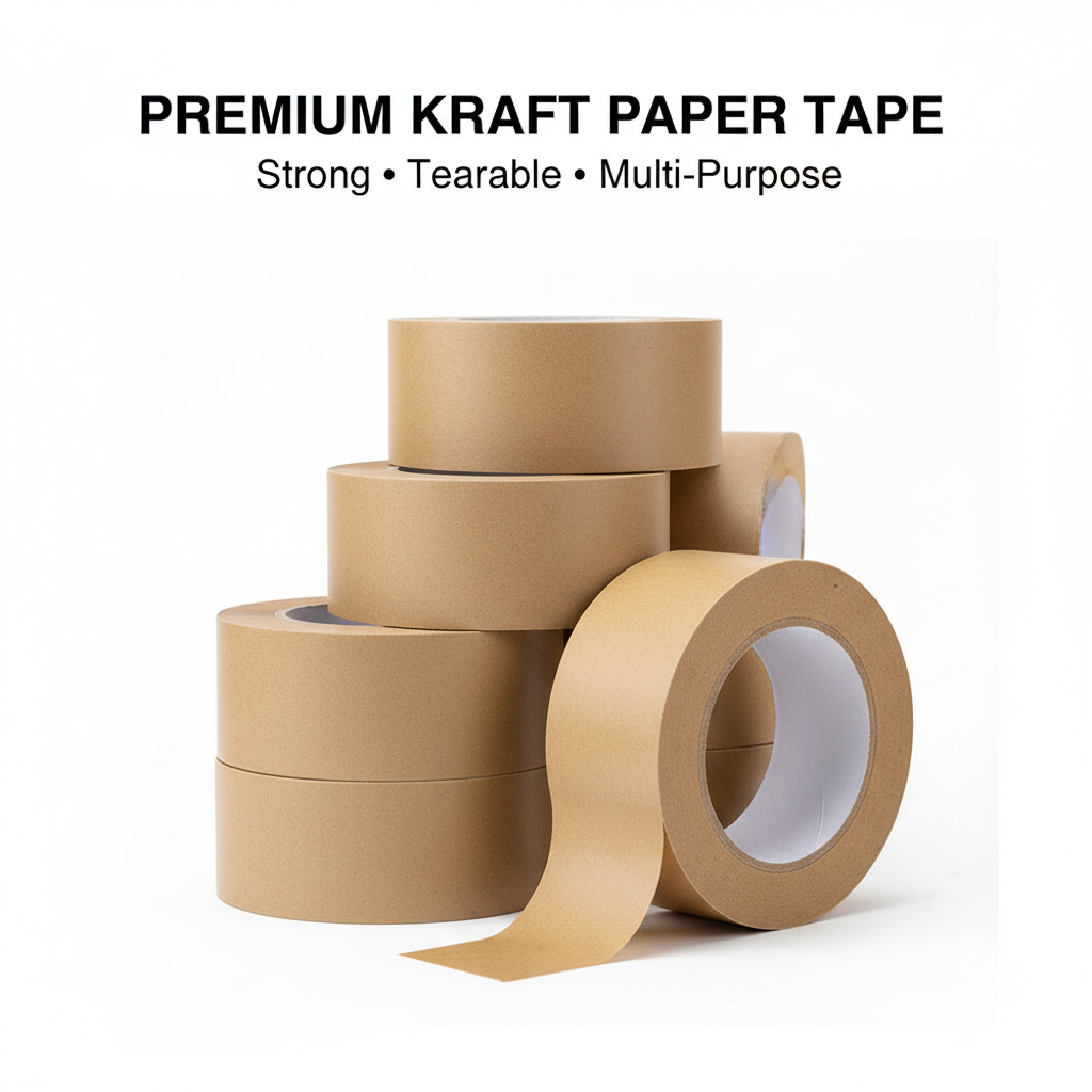 Kraft Paper Tape 20M Roll - Strong Packaging & Sealing Tape UAE | Brown Masking Tape