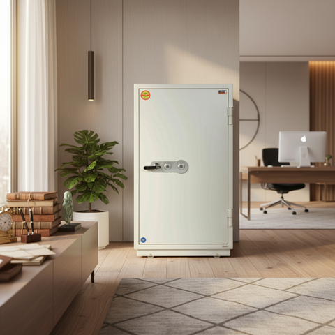 Valberg FRS-120 KL Fire-Resistant Safe – White, Dual Key Lock System