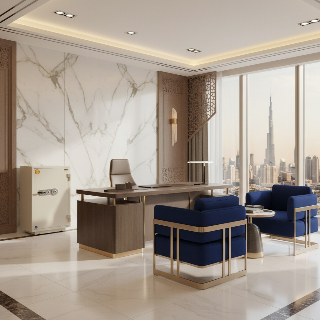 Valberg FRS-93 KL Fire-Resistant Safe – White, Dual Key Lock System