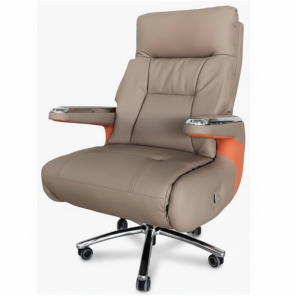 Premium PU Leather Recliner Office Chair with Chrome Base - UAE Stock | IH 6079