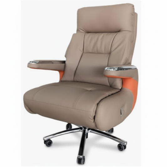 Premium PU Leather Recliner Office Chair with Chrome Base - UAE Stock | IH 6079