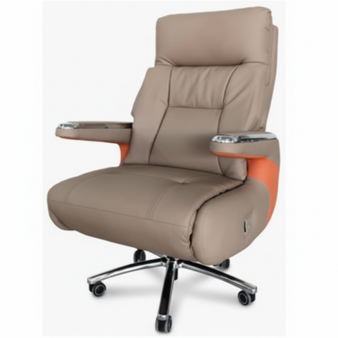 Premium PU Leather Recliner Office Chair with Chrome Base - UAE Stock | IH 6079