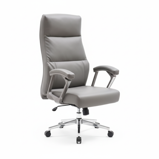 Executive Office Chair High Back Black Grey - Premium PU Leather Chair UAE Grey