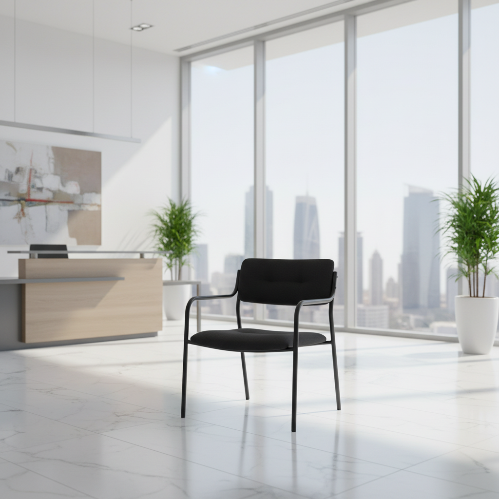 Visitor Chair Black IH 076 BLK | Premium Office Seating UAE