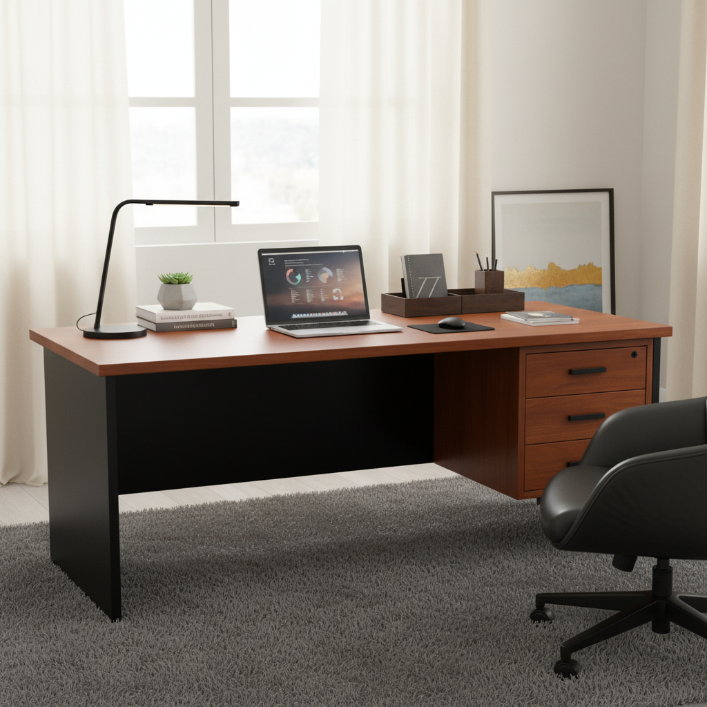 Office Desk Cherry Black IH GE180 | Premium Executive Desk UAE