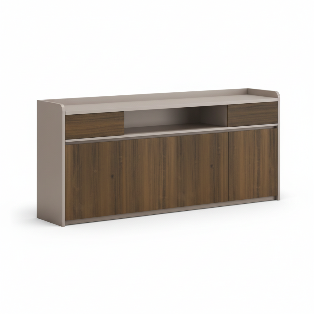 Credenza Cabinet 200cm - Velora Office Storage Unit with Soft Close | Dubai UAE