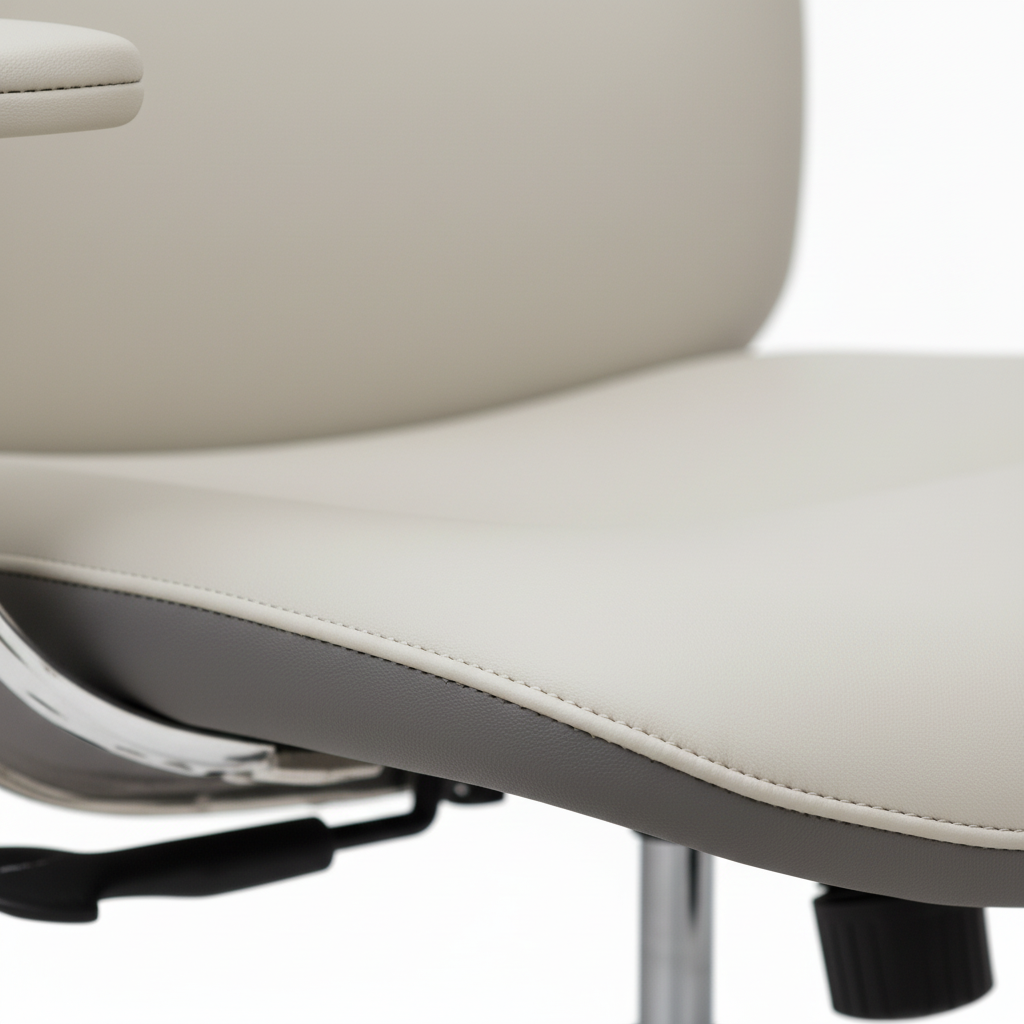 Premium High Back Office Chair Beige & Grey | Ergonomic PU Leather Executive Chair UAE