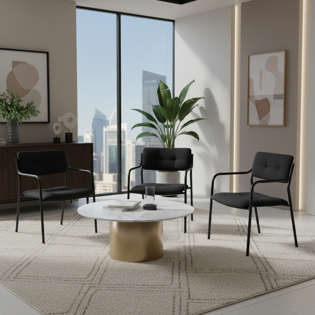 Visitor Chair Black IH 076 BLK | Premium Office Seating UAE