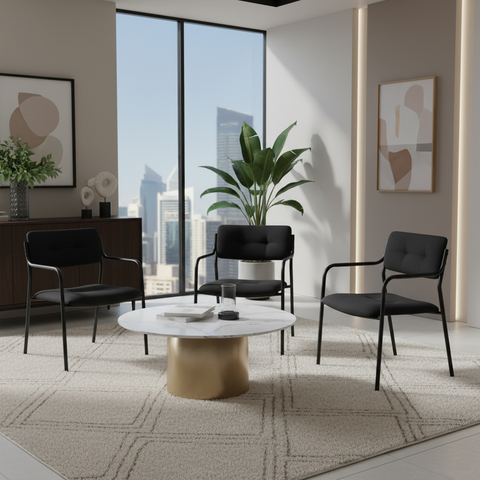 Visitor Chair Black IH 076 BLK | Premium Office Seating UAE