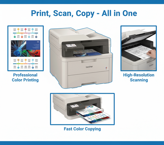 Brother DCP-L3560CDW Color Laser Printer - 3-in-1 Wireless Printer, Scanner, Copier