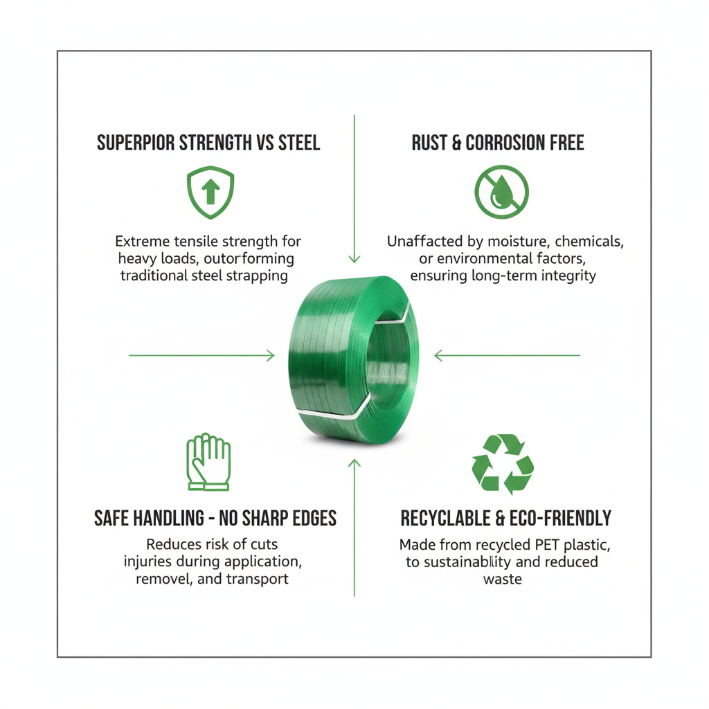 PET Packing Straps 16mm - Heavy Duty Polyester Strapping Tape UAE | 480kg Tensile Strength