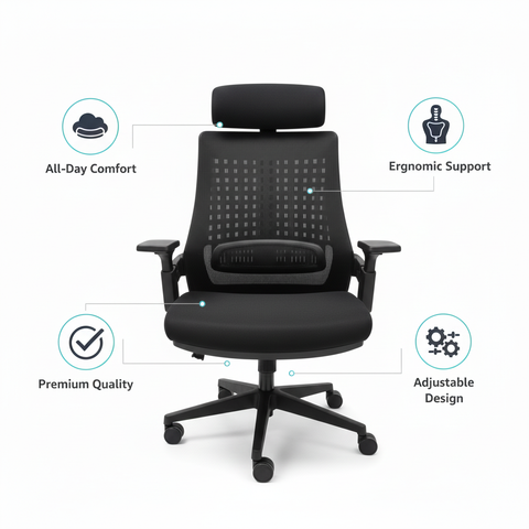 Office Chair Black IH 2020 BLK | Premium Ergonomic Seating UAE