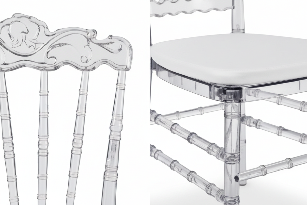 Transparent Dining Chair with White Cushion 40x40x90cm | Modern Acrylic Chair UAE