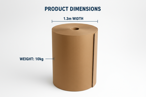 Corrugated Wrap Roll 1.3m x 10kg Brown - UAE Packaging Supplies | Bubble Wrap Alternative Dubai