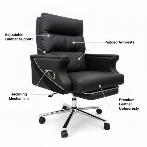 Premium Office Chair Black - Ergonomic Desk Chair UAE | IH A012 BLK