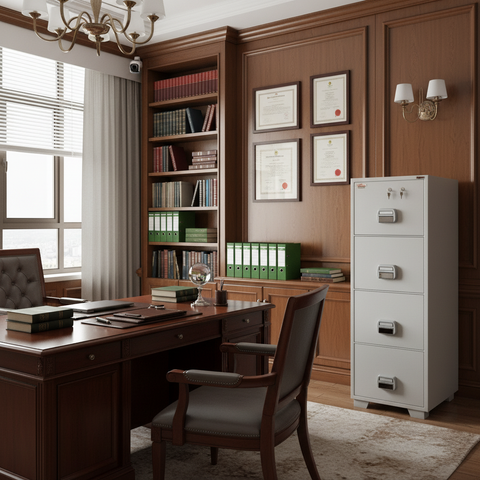 Eagle SF-680-4TKX Fire-Resistant Filing Cabinet – 4 Drawers, Dual Key Lock System