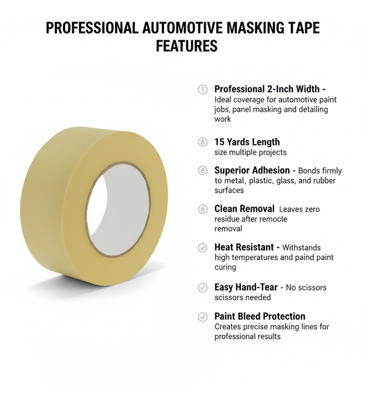 Automotive Masking Tape 2 Inch x 15 Yards - Professional Grade Paint Tape for Car Painting & Detailing UAE