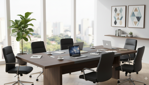 INFINI HOMES Meeting Table UAE - Model KN024-MT-20 Walnut Grey 120x200cm Dubai Abu Dhabi Sharjah