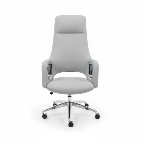 Executive Meeting Table Chairs UAE | Premium Office Seating (Light Grey)
