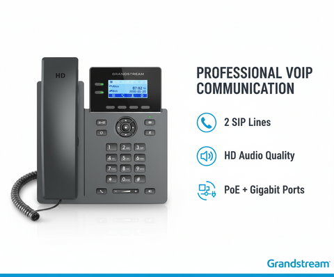 Grandstream GRP2602P IP Phone - 2-Line PoE VoIP Phone with LCD Display