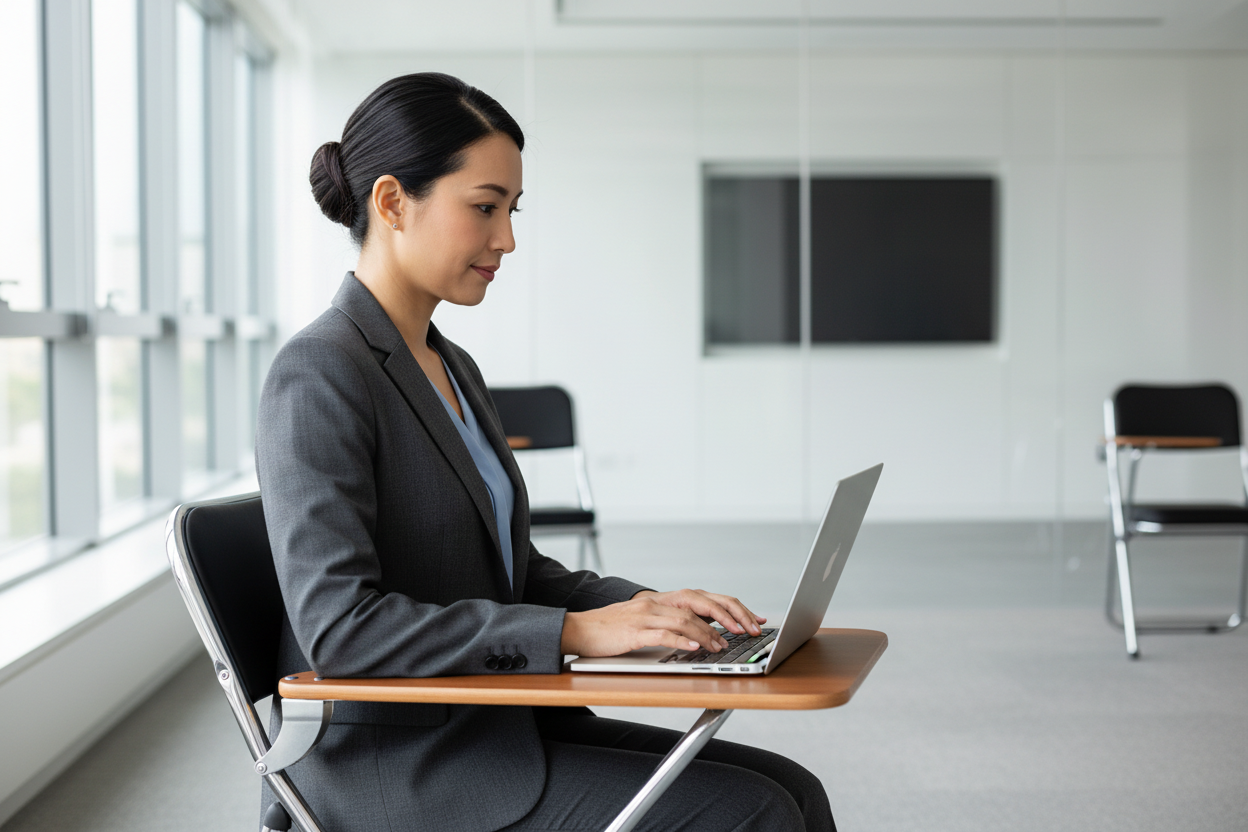 Folding Writing Chair with Desk | Training Study Chair UAE | IH 104