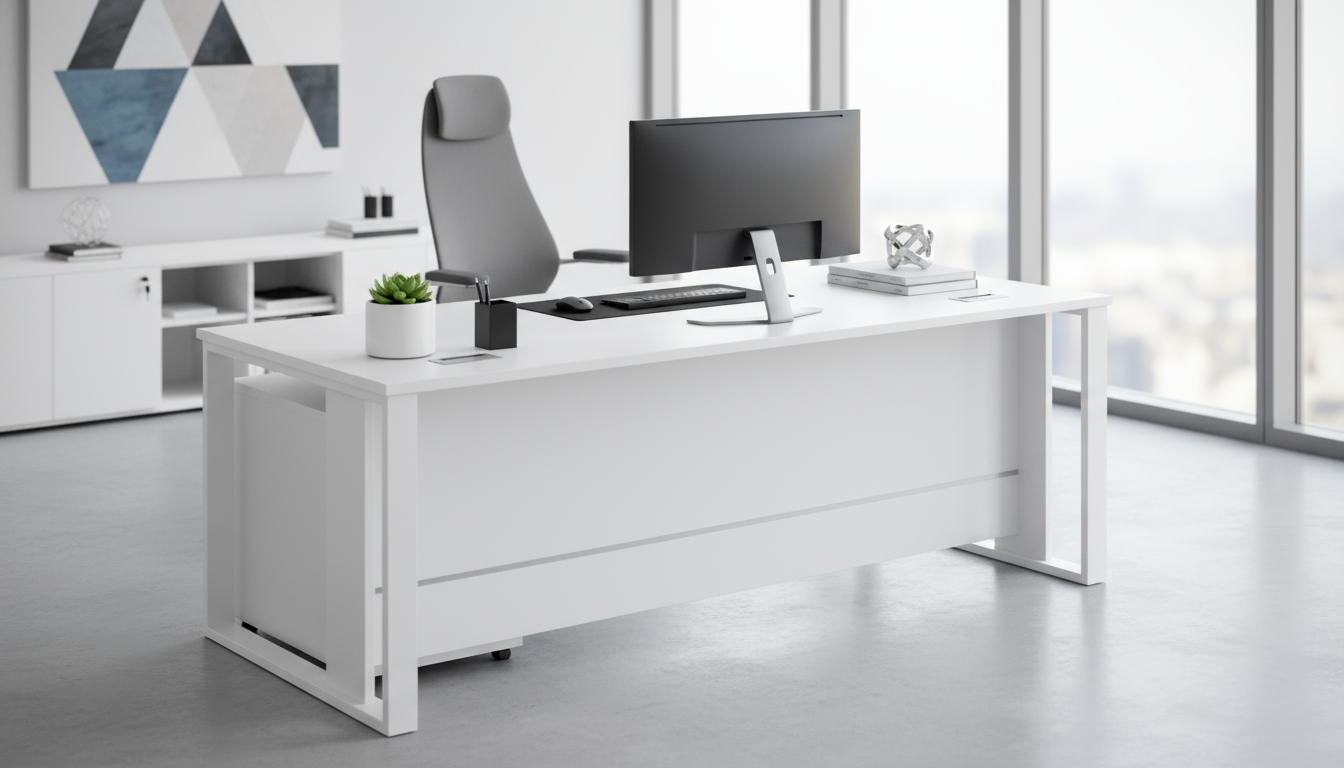 Office Desk with Side Table 200x90cm - Executive Workstation Dubai UAE | INFINI HOMES