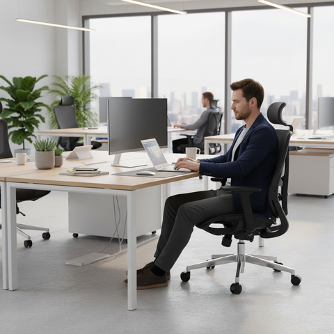 Premium Ergonomic Office Chair with Headrest Dubai | High Back Mesh Executive Chair UAE | IH A-216