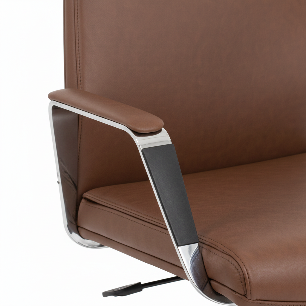 Premium Office Chair Low Back PU Leather Brown | Ergonomic Desk Chair UAE