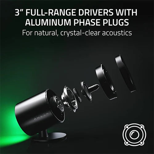 Razer Nommo V2 Pro 2.1 Gaming Speakers Black UAE | THX Spatial Audio & Wireless Subwoofer