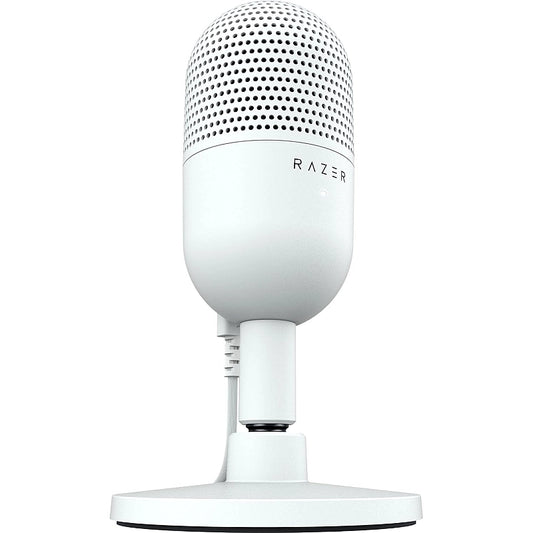 Razer Seiren V3 Mini USB Microphone – Supercardioid Condenser Mic, Tap-to-Mute, LED Indicator, Ultra-Compact – White