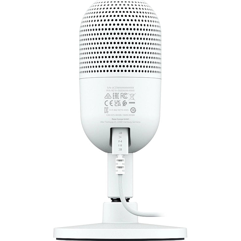 Razer Seiren V3 Mini USB Microphone – Supercardioid Condenser Mic, Tap-to-Mute, LED Indicator, Ultra-Compact – White