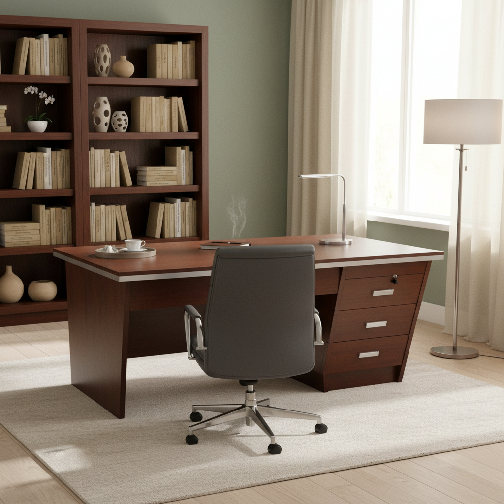 Office Desk 1.2m Golden Oak - Premium Executive Desk UAE | INFINI HOMES