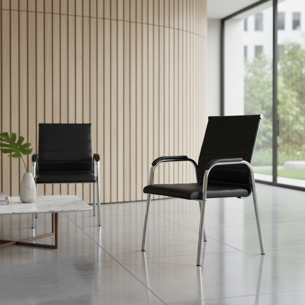 Premium PU Leather Visitor Chair UAE | Office Guest Seating Dubai | IH 3030