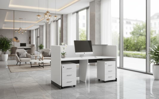 Reception Desk 180cm with Drawers UAE | Modern Office Reception Table Dubai