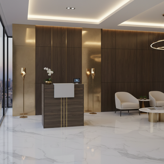 Wenge Grey Reception Table IH 1405 | Premium Office Furniture UAE