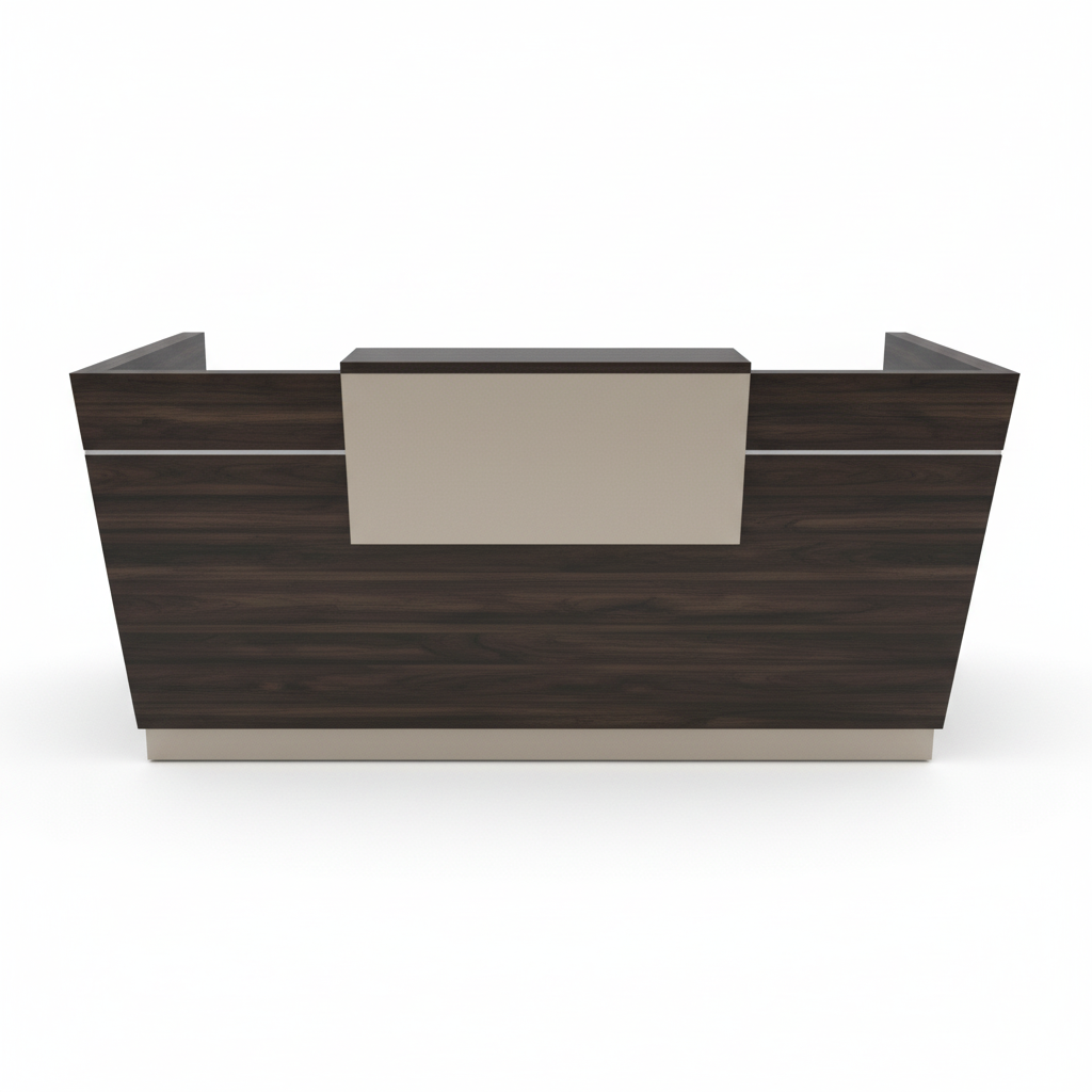 Reception Table 1.6m Walnut & Khaki | Premium Office Furniture UAE