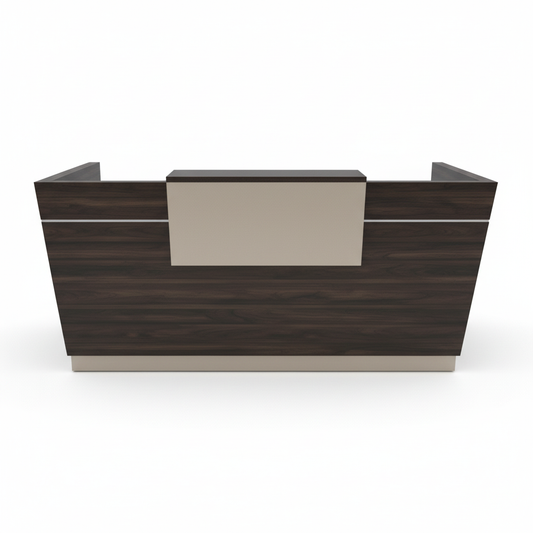 Reception Table 1.6m Walnut & Khaki | Premium Office Furniture UAE