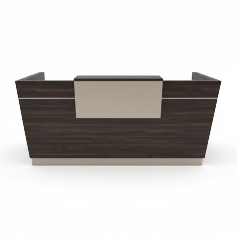 Reception Table 1.6m Walnut & Khaki | Premium Office Furniture UAE