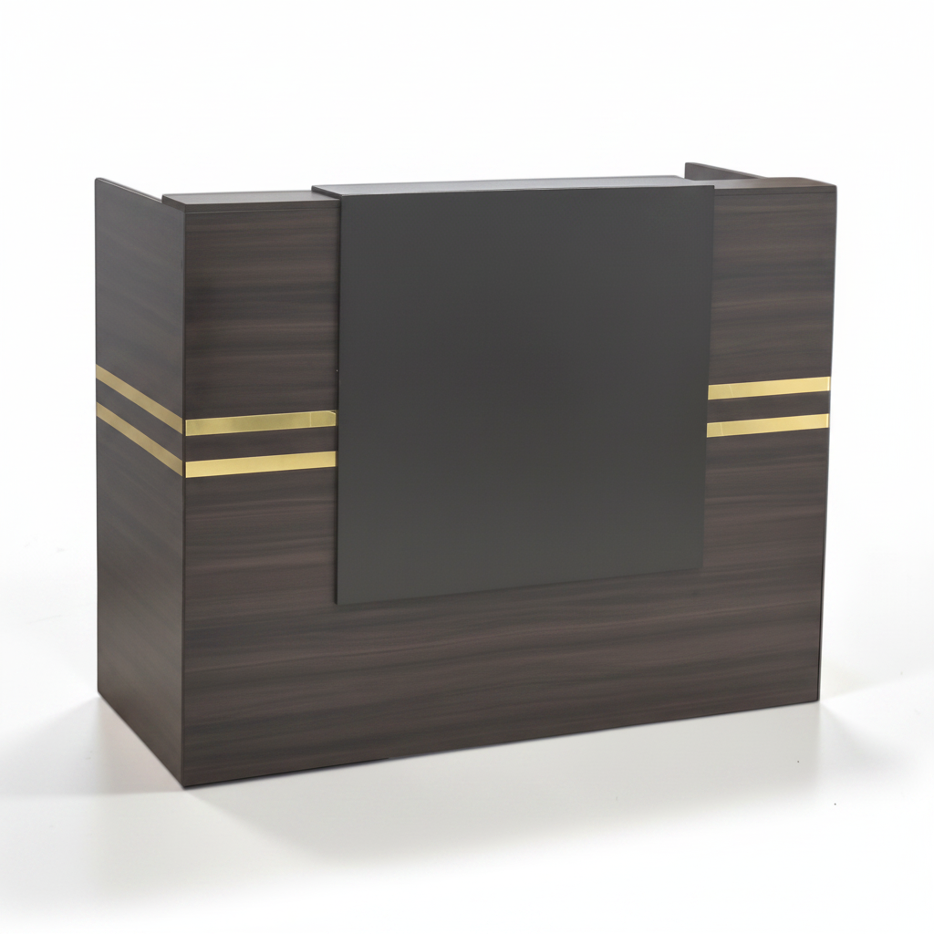Reception Desk 140CM | Premium Office Reception Counter UAE – IH-R14 wenge