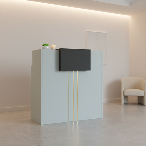 White Grey Reception Table 120x60x110cm | Modern Office Furniture UAE