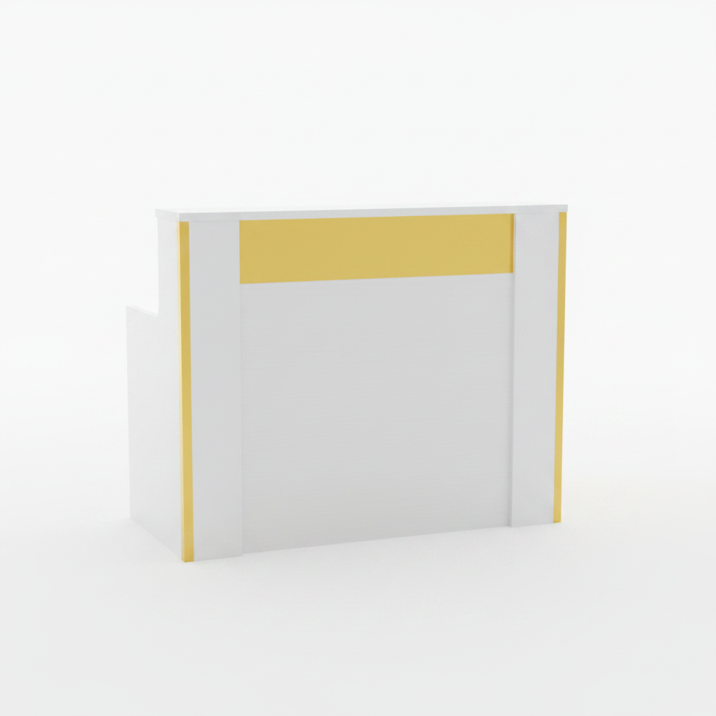 Reception Table IH R8940 | White Gold Office Desk UAE