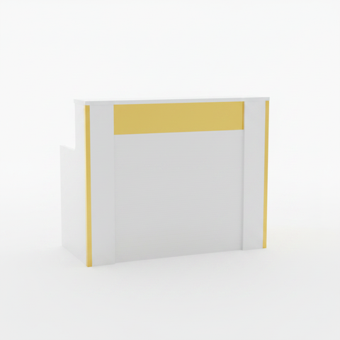 Reception Table IH R8940 | White Gold Office Desk UAE