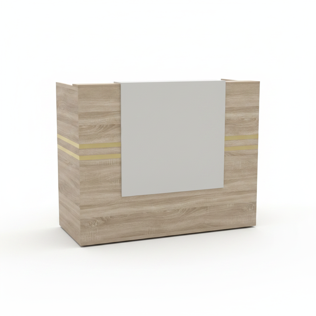 Reception Desk 140CM | Premium Office Reception Counter UAE – IH-R14 beige